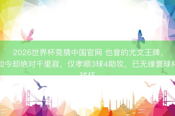 2026世界杯竞猜中国官网 也曾的尤文王牌,如今却绝对千里寂,仅孝顺3球4助攻,已无缘寰球杯