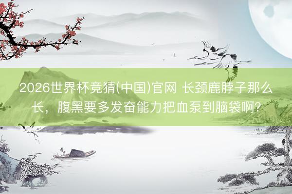2026世界杯竞猜(中国)官网 长颈鹿脖子那么长，腹黑要多发奋能力把血泵到脑袋啊？