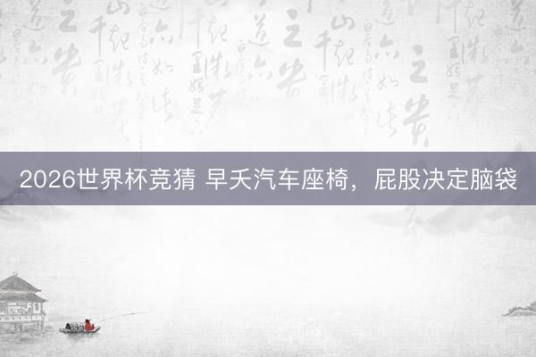 2026世界杯竞猜 早夭汽车座椅，屁股决定脑袋