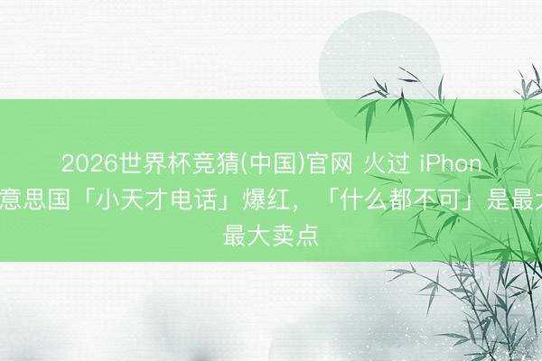 2026世界杯竞猜(中国)官网 火过 iPhone？好意思国「小天才电话」爆红，「什么都不可」是最大卖点
