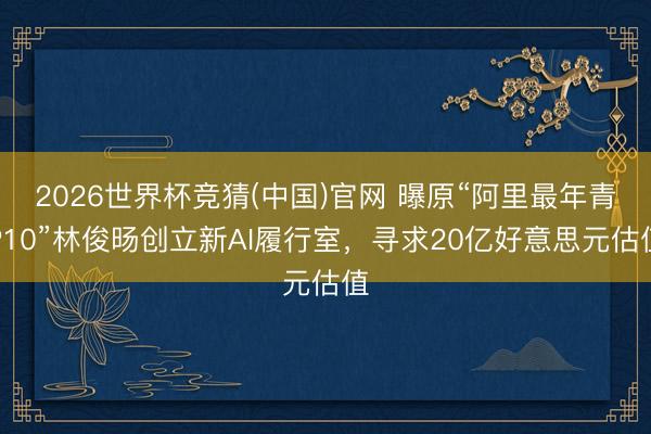 2026世界杯竞猜(中国)官网 曝原“阿里最年青P10”林俊旸创立新AI履行室，寻求20亿好意思元估值