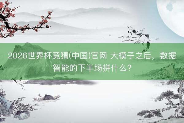 2026世界杯竞猜(中国)官网 大模子之后,数据智能的下半场拼什么?