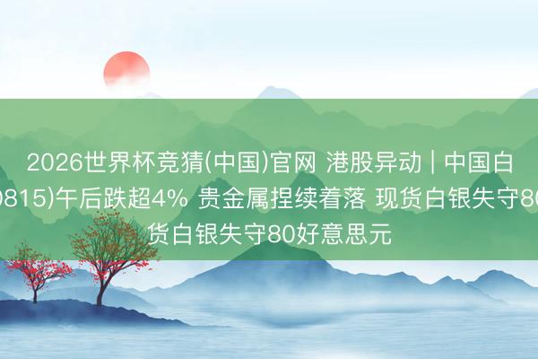 2026世界杯竞猜(中国)官网 港股异动 | 中国白银集团(00815)午后跌超4% 贵金属捏续着落 现货白银失守80好意思元