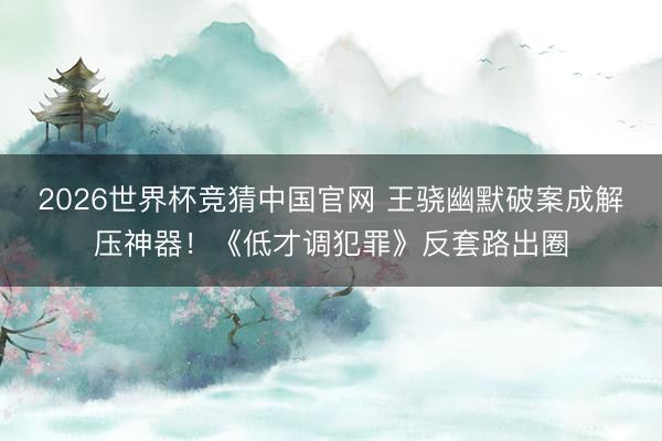 2026世界杯竞猜中国官网 王骁幽默破案成解压神器！《低才调犯罪》反套路出圈