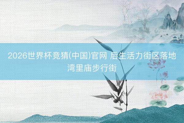 2026世界杯竞猜(中国)官网 后生活力街区落地湾里庙步行街